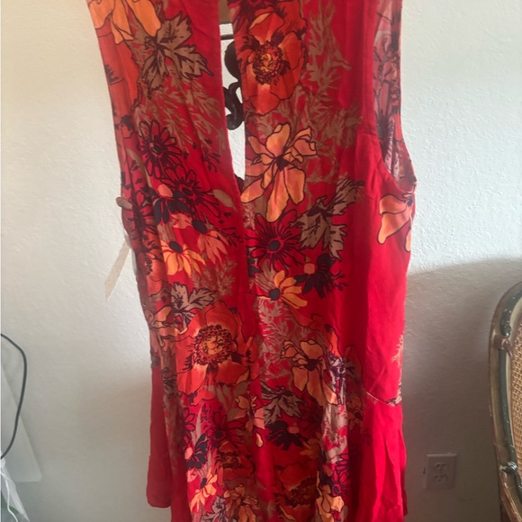 NWT Free People Red Floral Dress - Picture 5 of 5